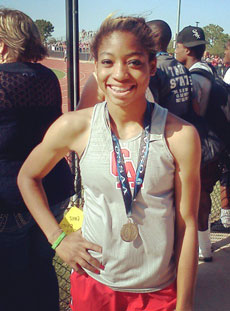 Jasmine Bradley, a state medalist in the 200 meter.